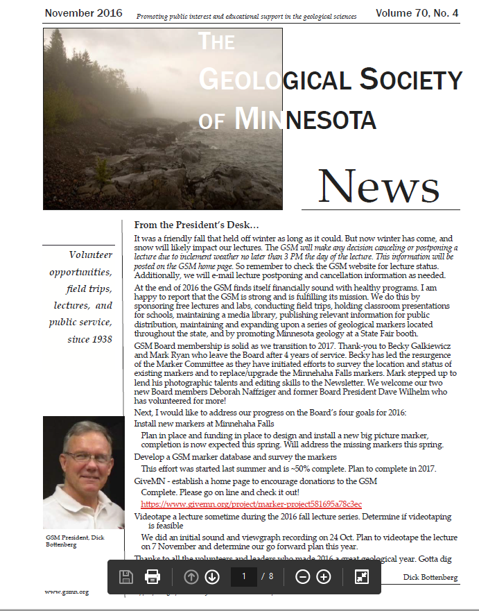 November 2016 Newsletter